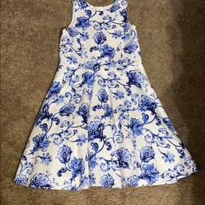 Navy and white tank dress